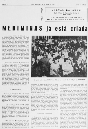 Jornal da Associação Médica de Minas Gerais – 31.10.1971