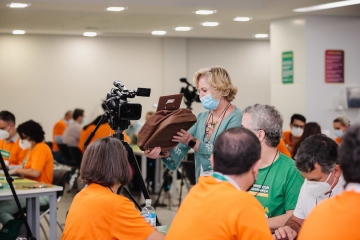 Apuração dos votos conduzida pela comissão eleitoral composta por Marco Antônio Rocha, Cláudia Navarro e Orestes Miraglia - 08.03.2022